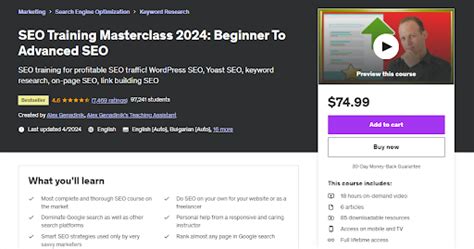 The SEO Training Masterclass for WordPress Websites 2024.